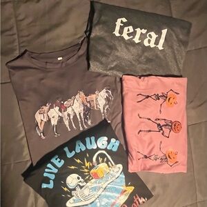 Graphic T-Shirt Bundle with Skeleton Designs